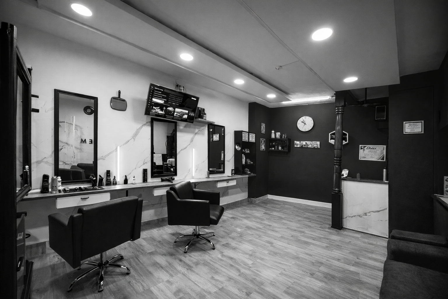 Interior de la barbería Harlem